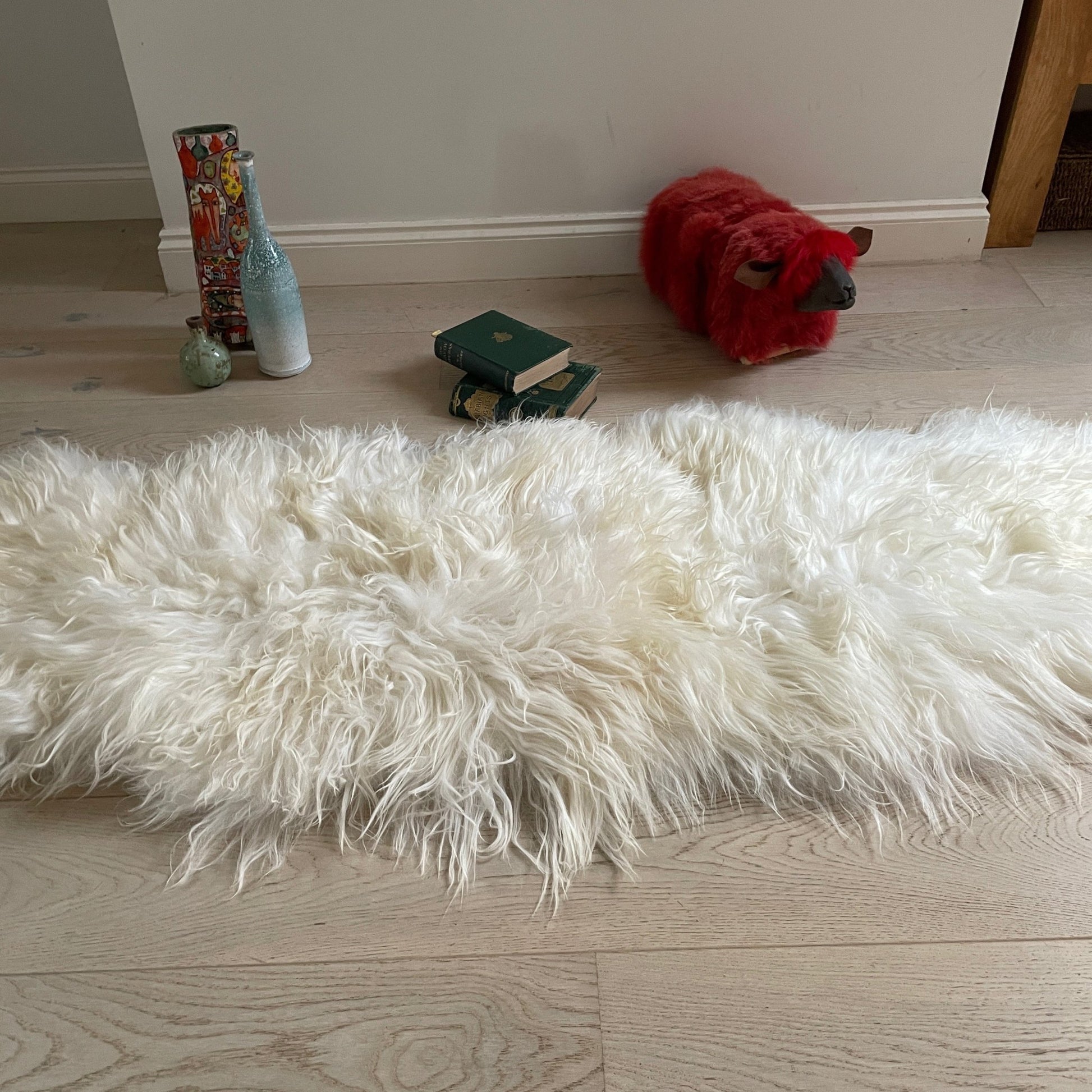 Icelandic Sheepskin Long Fur Rug 100% Natural White Throw Back
