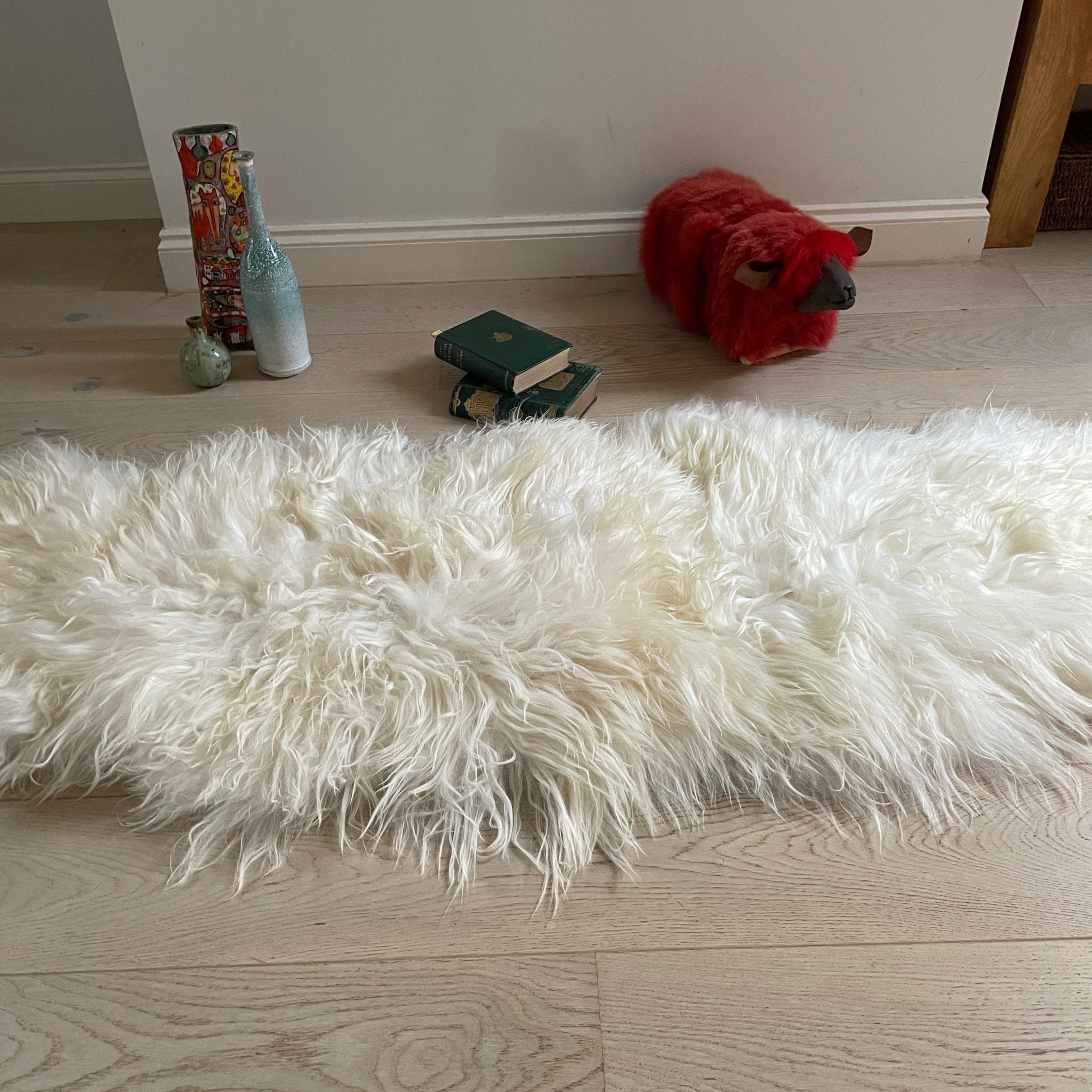 Icelandic Sheepskin Long Fur Rug 100% Natural White Throw Back 2 Back