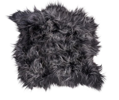 Icelandic Sheepskin Long Fur Rug Graphite Grey 100% Sheep Skin Throw ALL SIZES available Double, Triple, Quad, Penta, Sexto, Octo - Wildash London
