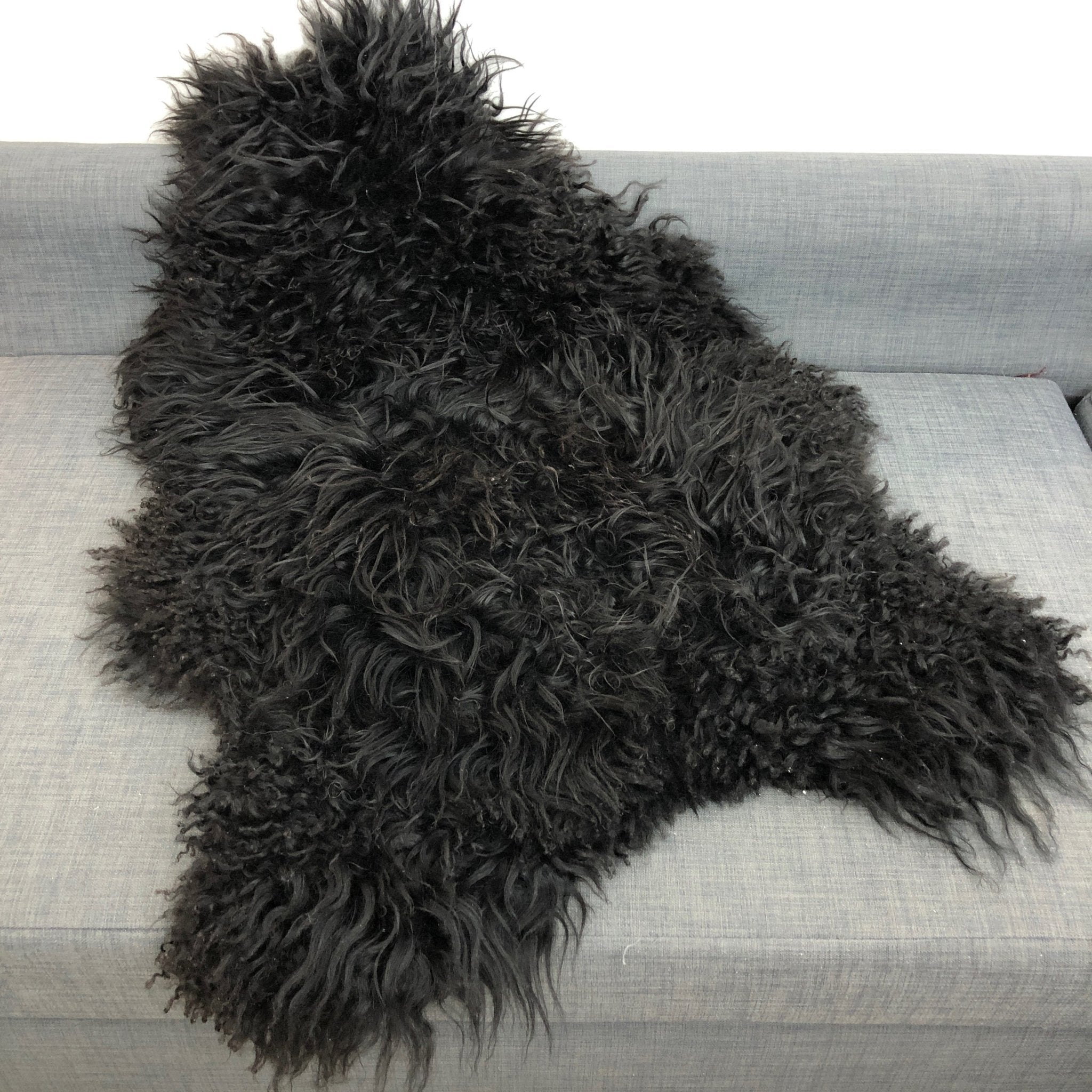 Icelandic Sheepskin Natural Curly Natural Black M - Wildash London