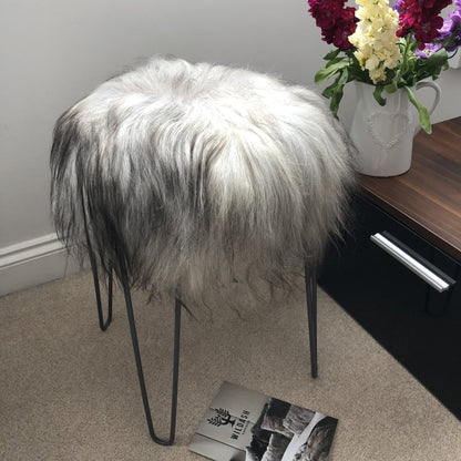 Icelandic Sheepskin Roundie Seat Cover Natural Grey Long 35cm - Wildash London