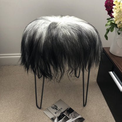 Icelandic Sheepskin Roundie Seat Cover Natural Grey Long 35cm - Wildash London