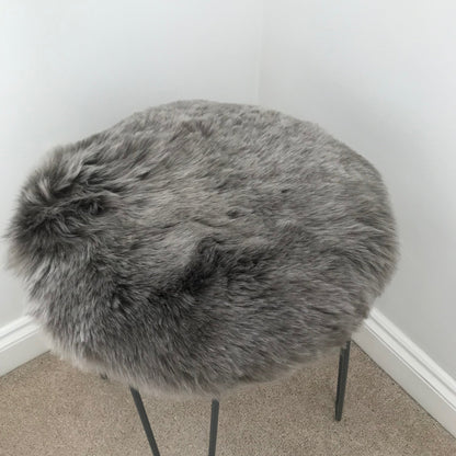 Icelandic Sheepskin Roundie Seat Cover Warm Grey Shorn 50mm - Wildash London