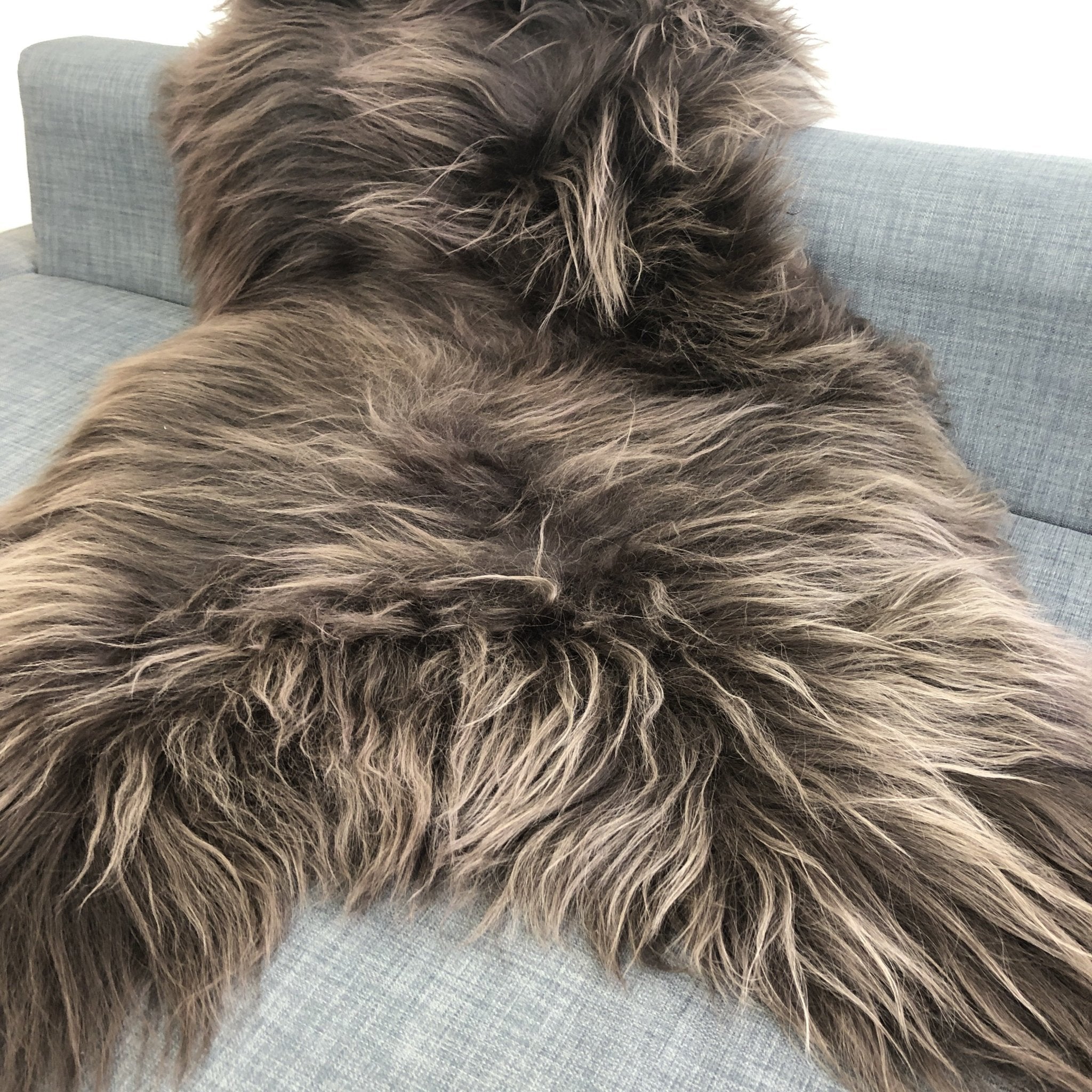 Genuine Icelandic Sheepskin Rug - Natural Gray Fur, Approximately 110 Cm Long (Made In Germany)