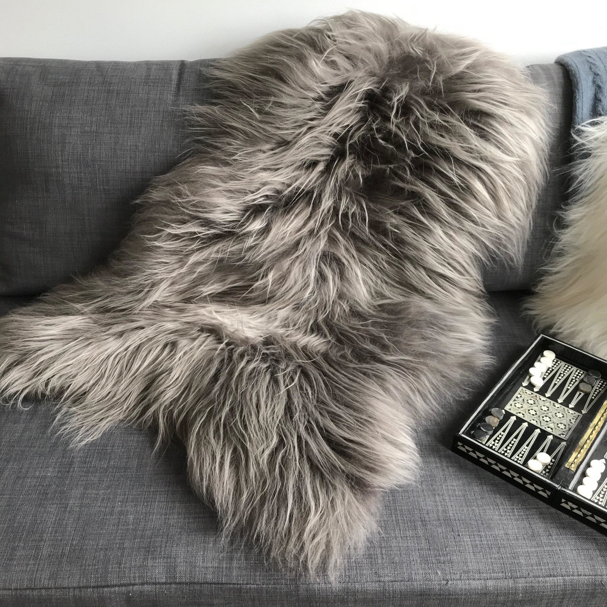 Icelandic Sheepskin Rug Warm Grey Sheepskin Throw - Wildash London