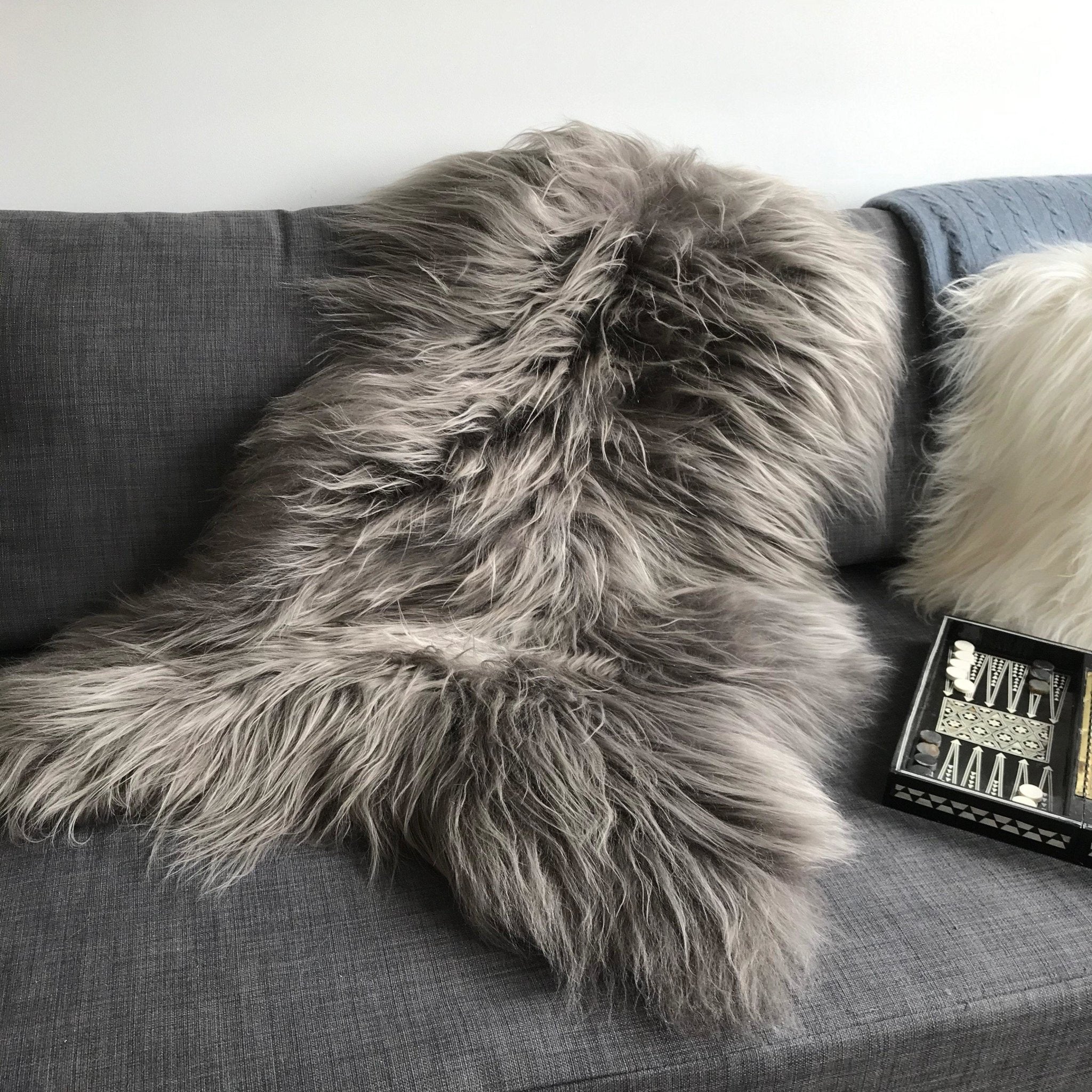 Icelandic Sheepskin Rug Warm Grey Sheepskin Throw - Wildash London