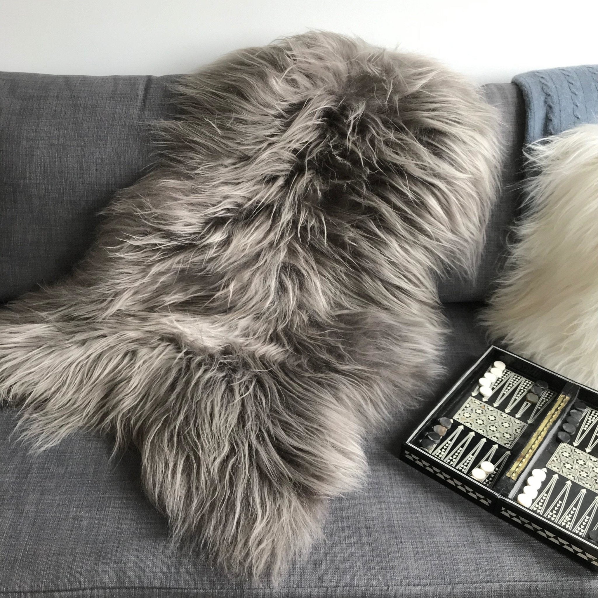 Icelandic Sheepskin Rug Warm Grey Sheepskin Throw - Wildash London