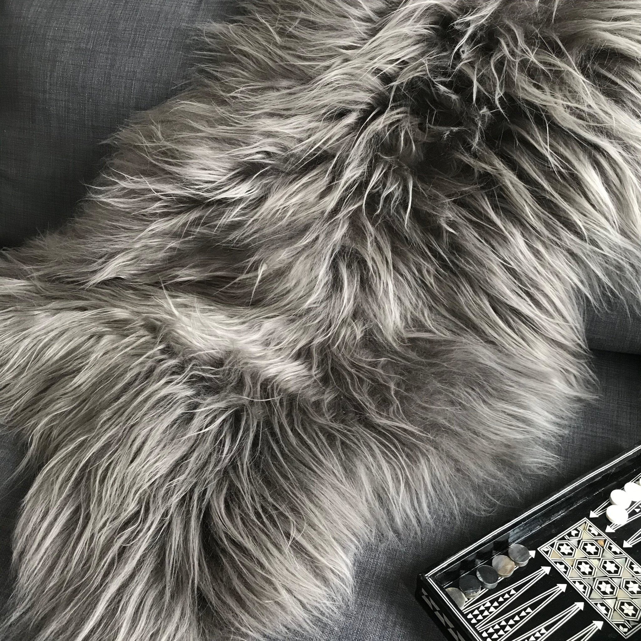 Icelandic Sheepskin Rug Warm Grey Sheepskin Throw - Wildash London