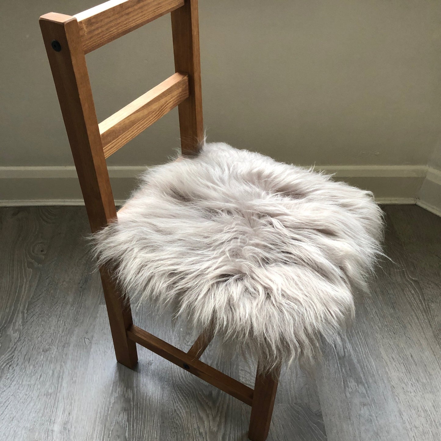 Icelandic Sheepskin Square Seat Cover 37cm Dove Grey - Wildash London
