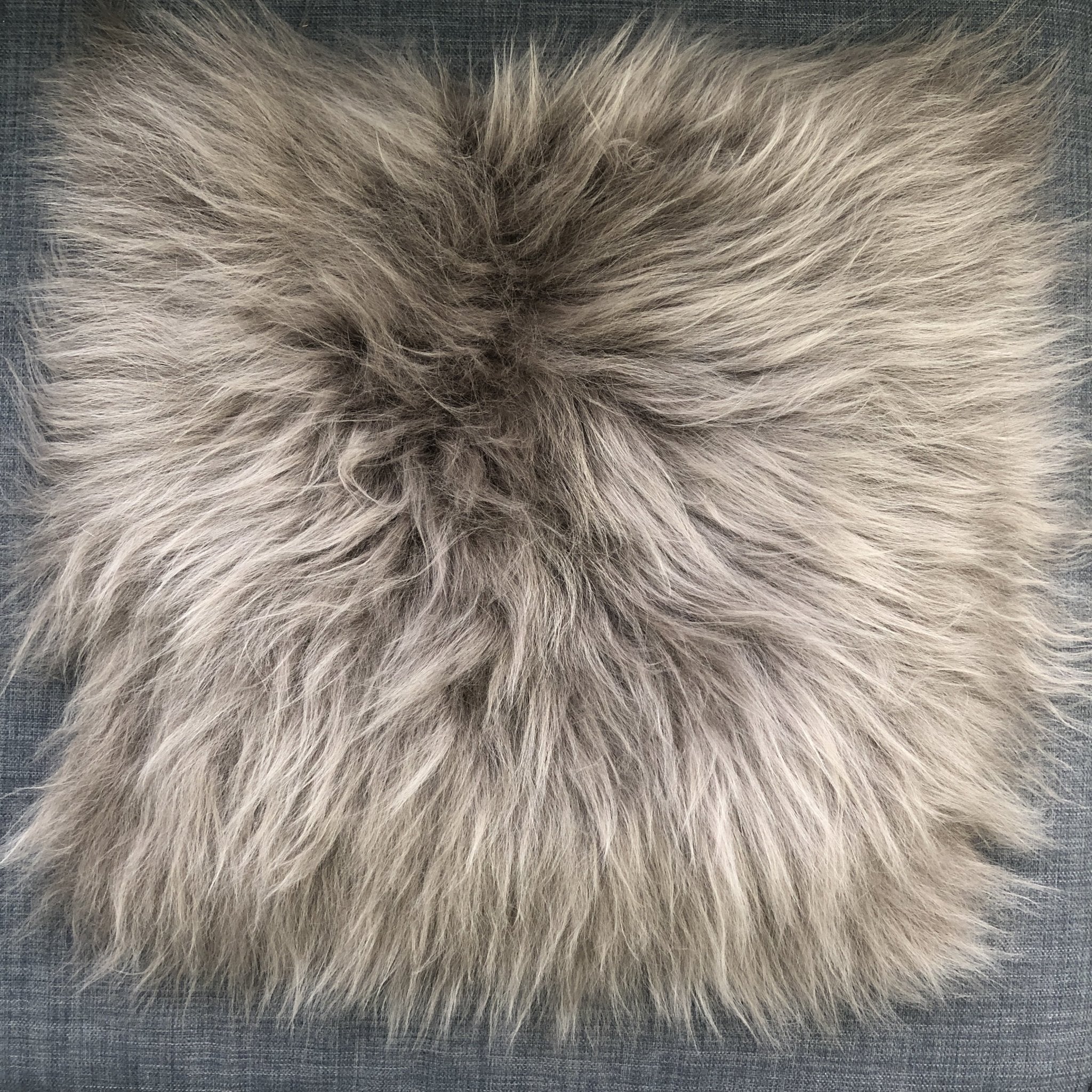 Icelandic Sheepskin Square Seat Cover 37cm Taupe - Wildash London