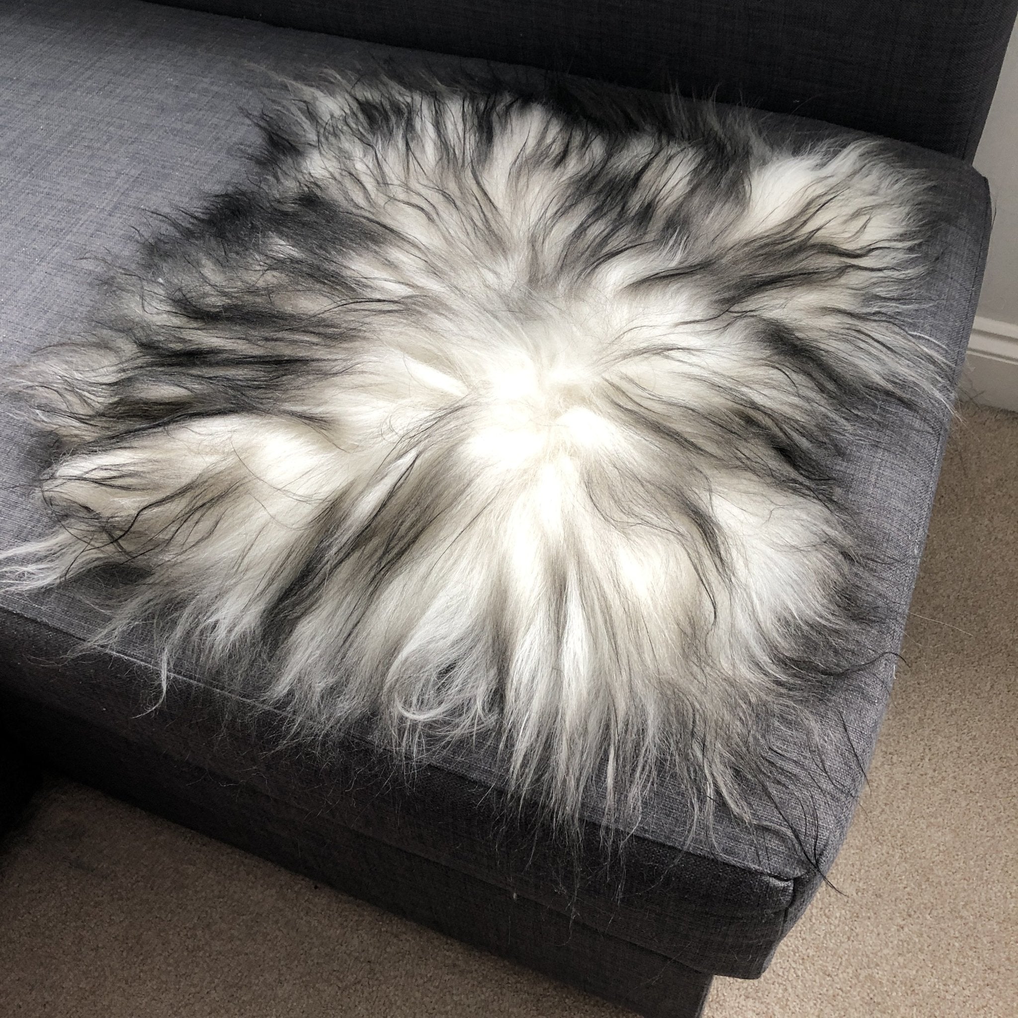 Icelandic Sheepskin Square Seat Cover 37cm ::: Timberwolf - Wildash London