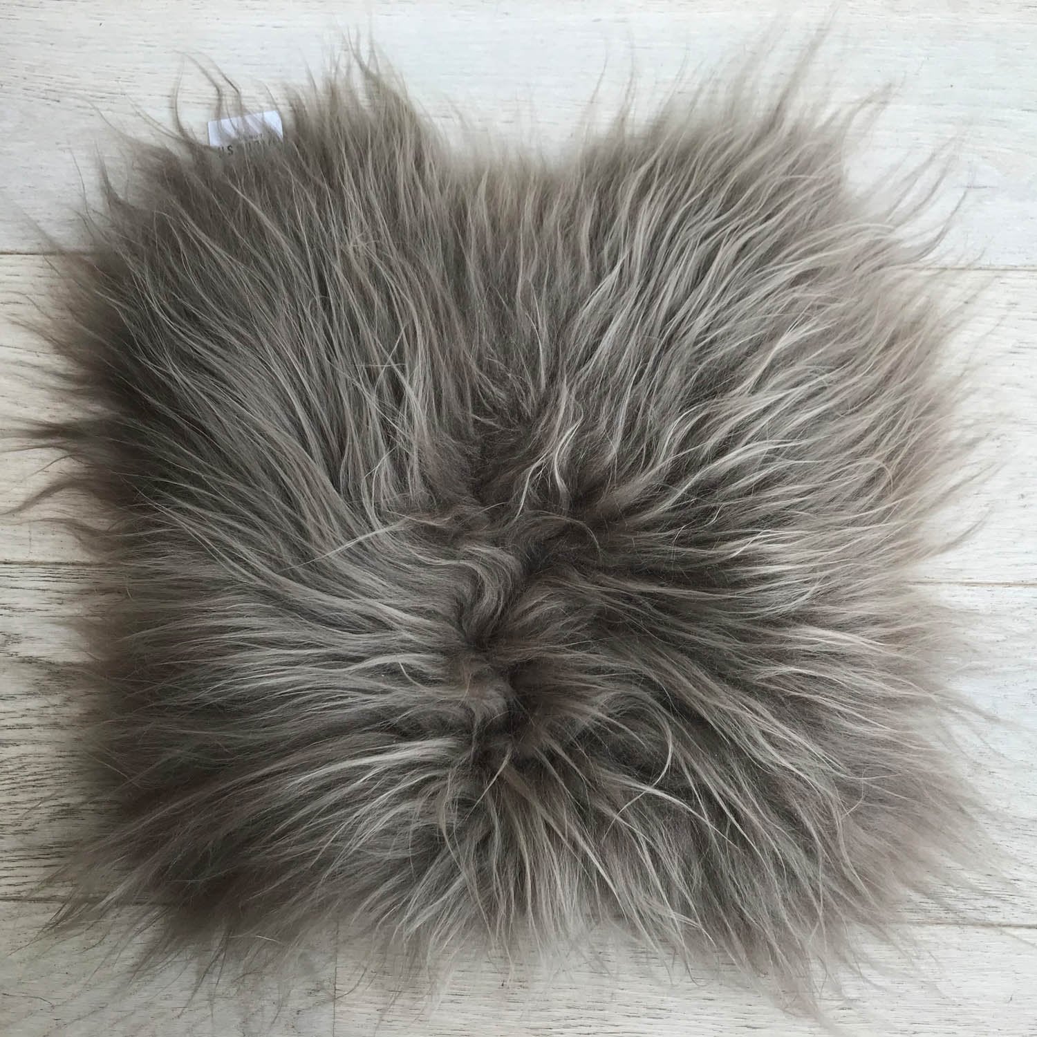 Icelandic Sheepskin Square Seat Cover 37cm Warm Grey - Wildash London