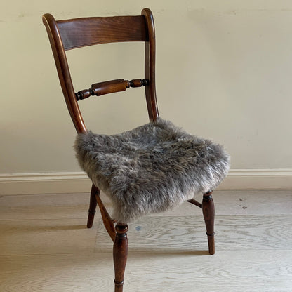 Icelandic Sheepskin Square Seat Cover 37cm Warm Grey Shorn - Wildash London