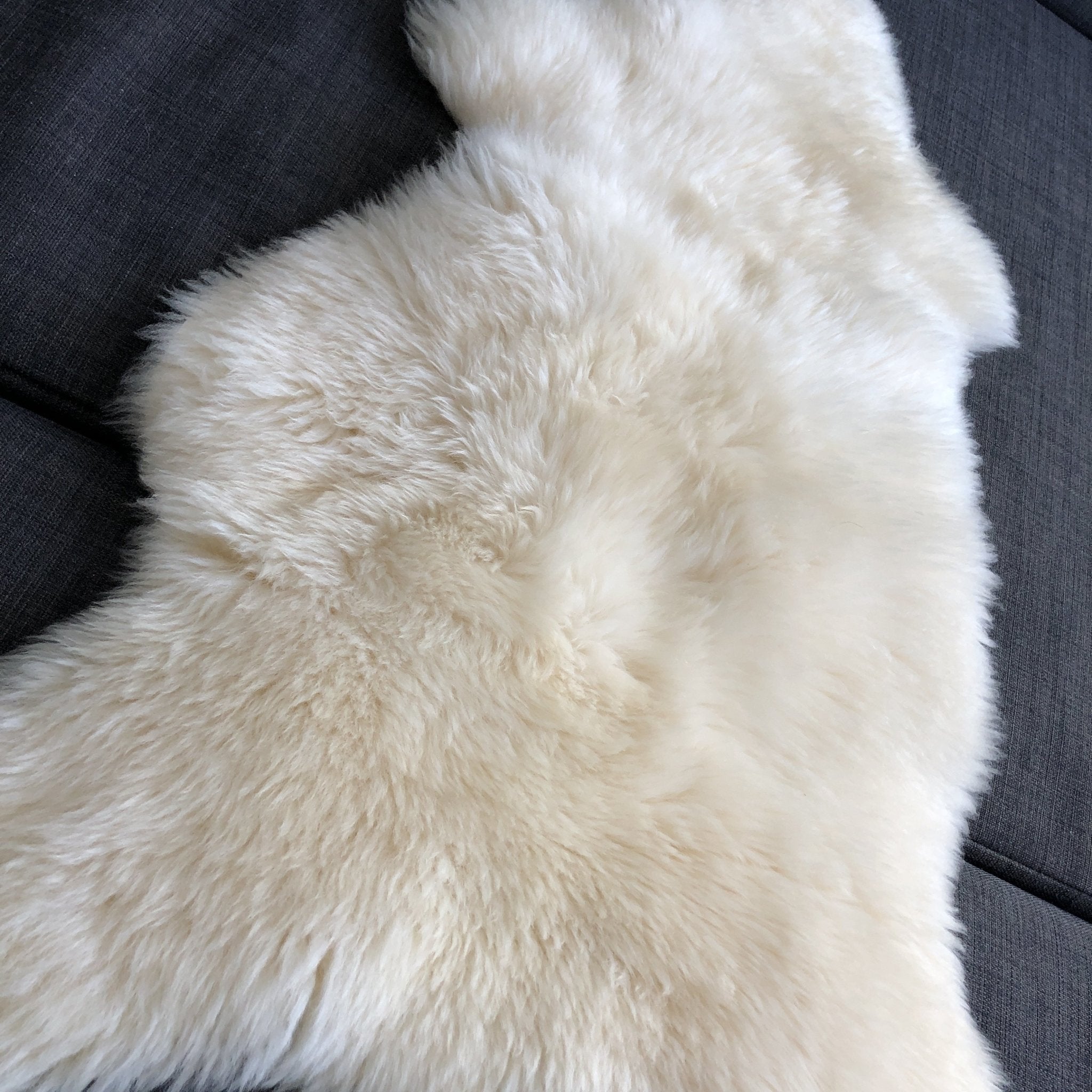 Luxurious British Sheepskin Rug Hide Ivory White Small Long Fur - Wildash London