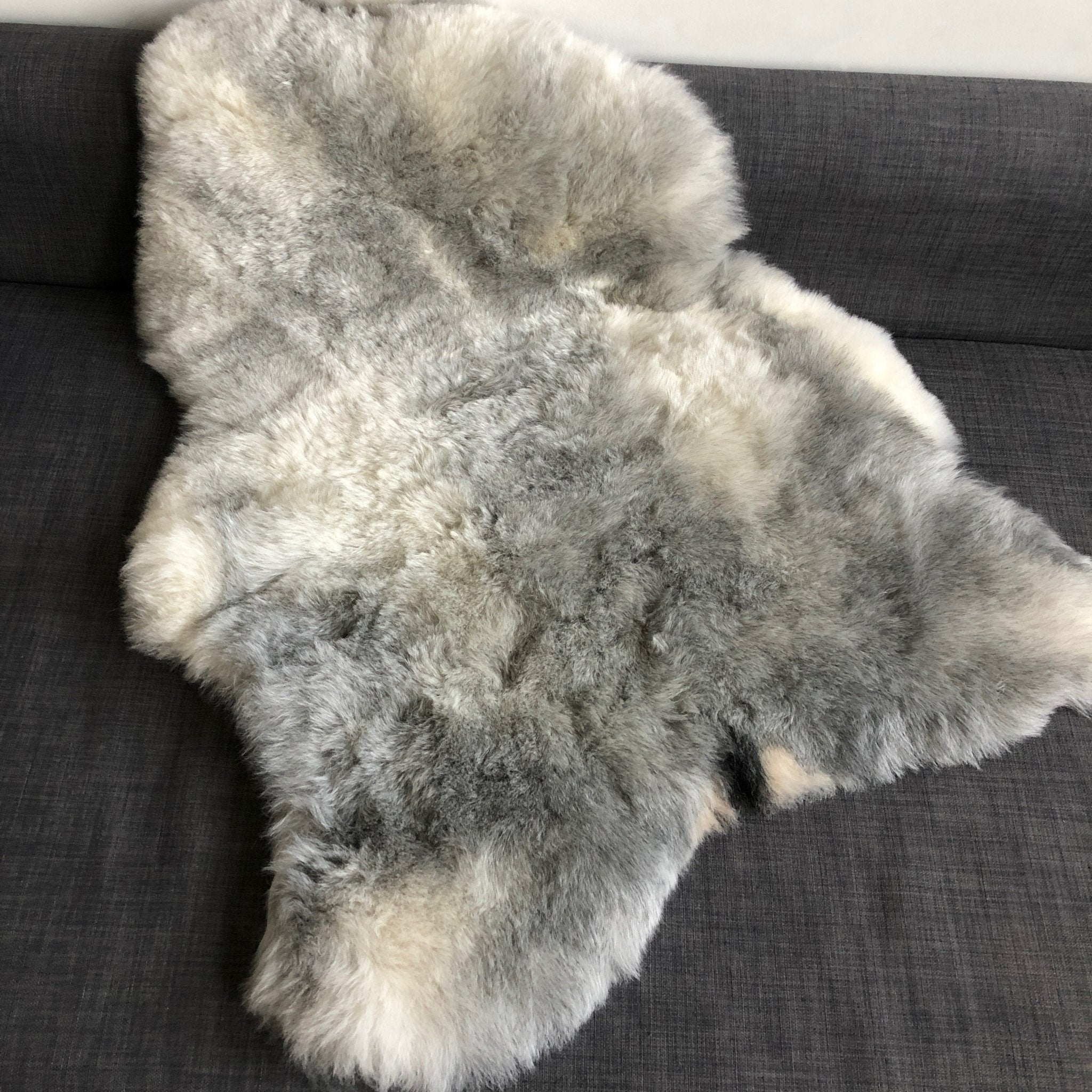 Natural Grey Icelandic Shorn 50mm Sheepskin Hide | Luxury Sheep Skin - Wildash London