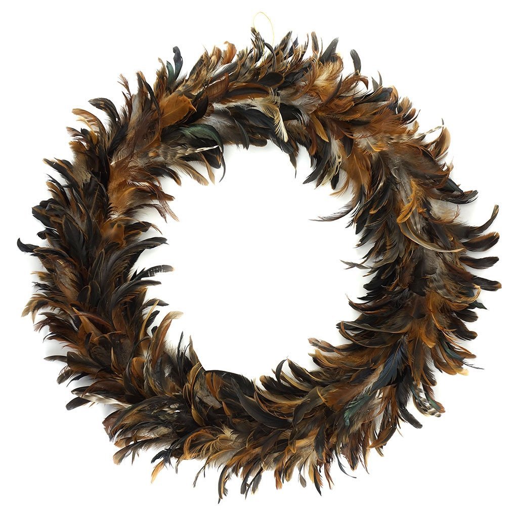 Natural Schlappen Feather Wreath Large 60cm - Wildash London