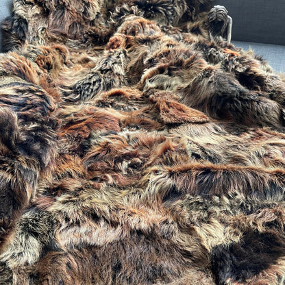 Rich Brown Toscana Shearling 110cm x 220cm | Luxury Sheepskin Throw | Bedside Rug - Wildash London