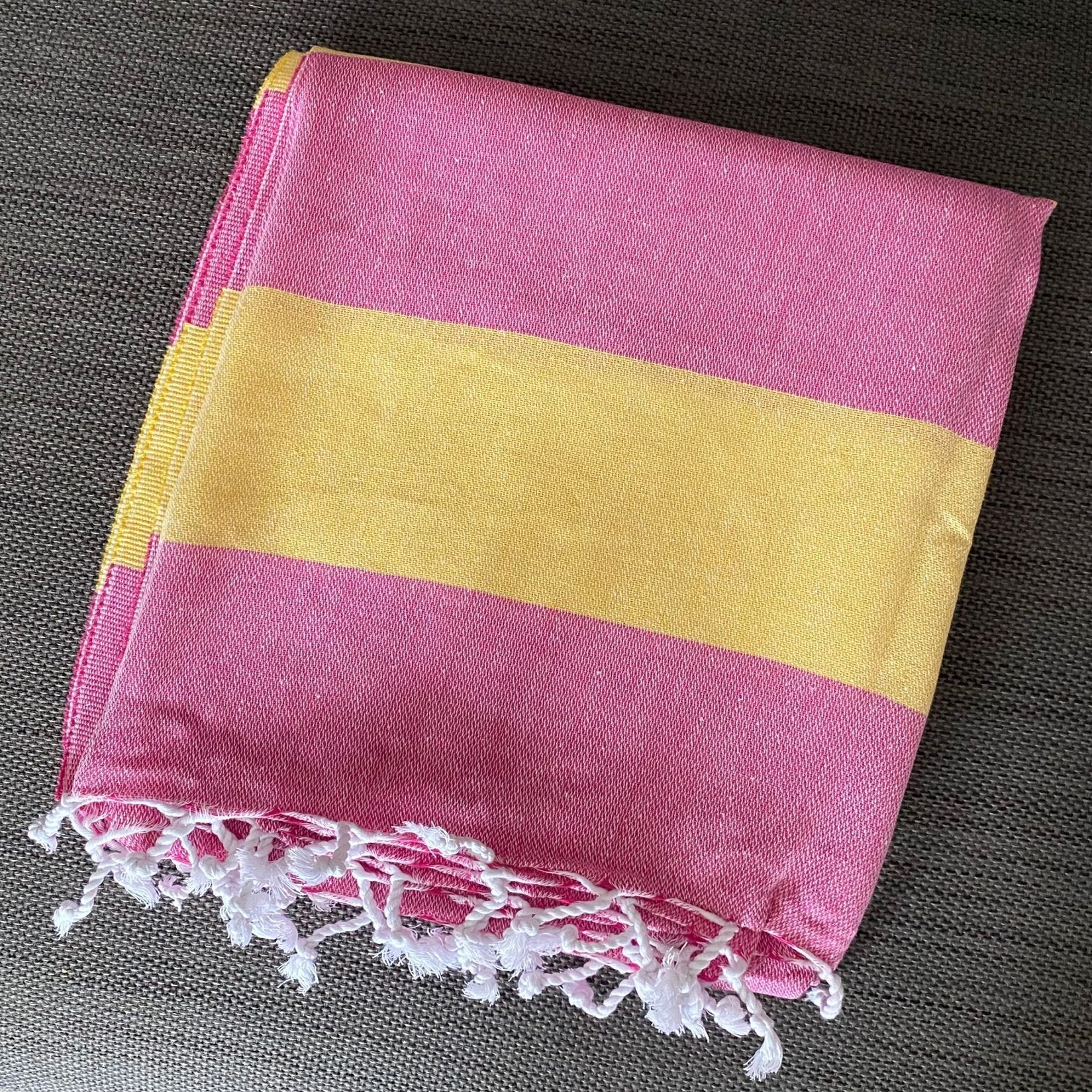 Roc Hammam Towel | Pink & Yellow - Wildash London