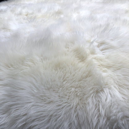 Round Soft British Sheepskin Rug Ivory Cream White 140cm IN STOCK - Wildash London