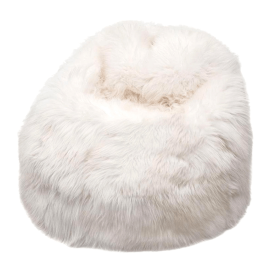 Sheepskin Beanbag Chair 100% Natural British White Soft Fleece Large IN STOCK - Wildash London