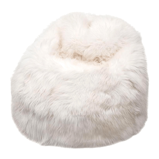 Sheepskin Beanbag Chair 100% Natural British White Soft Fleece Large ...