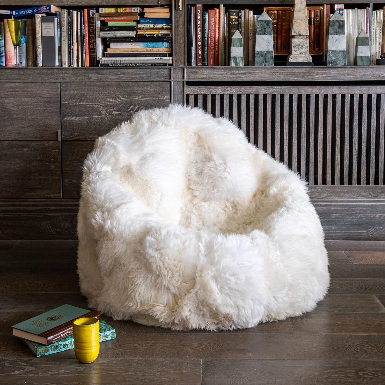 Sheepskin Beanbag Chair 100% Natural British White Soft Fleece Junior IN STOCK - Wildash London