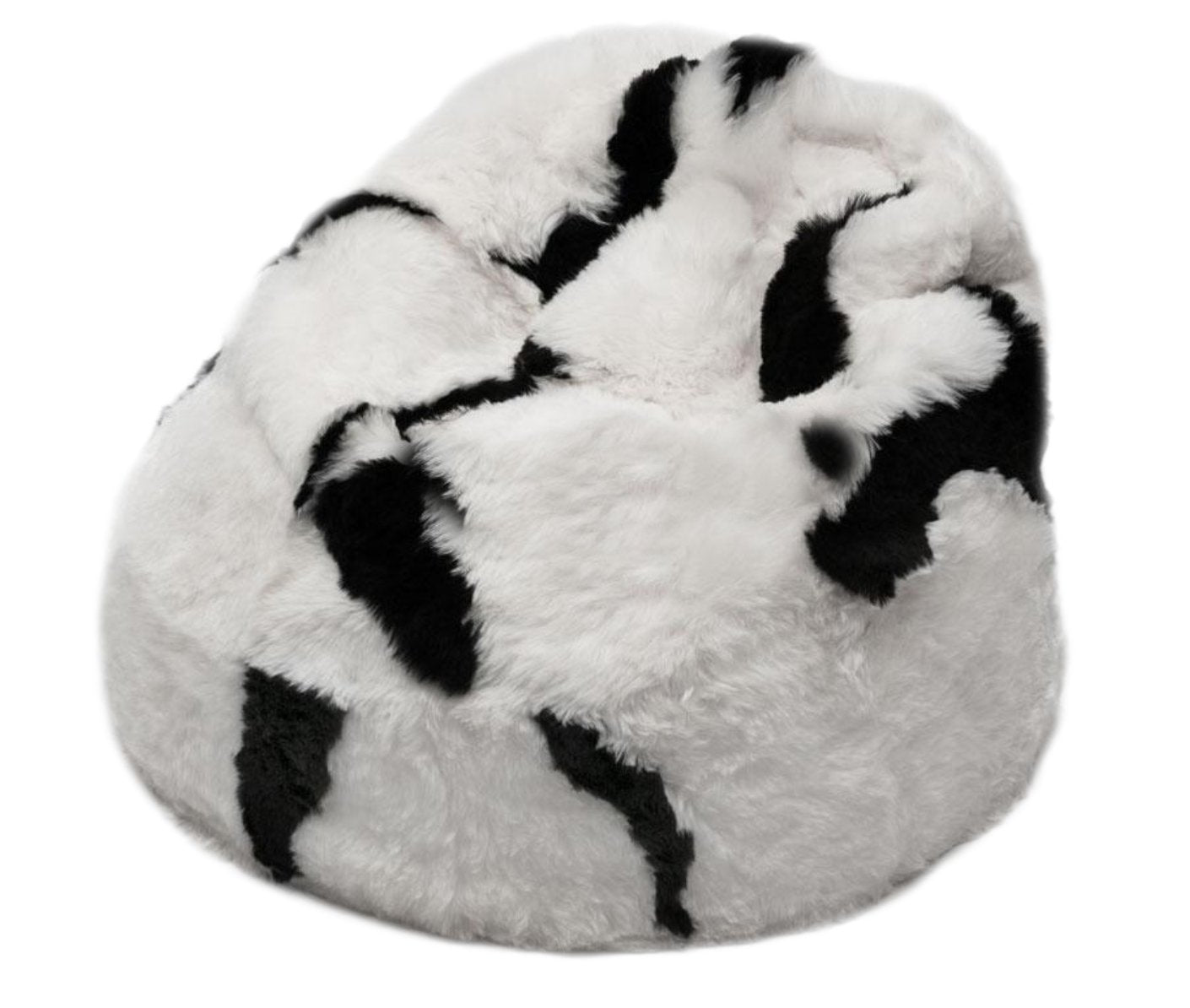 Sheepskin Beanbag Chair Icelandic Shorn White with Black Spot Undyed Sheepskin Bean Bag, Sheep Skin - Wildash London