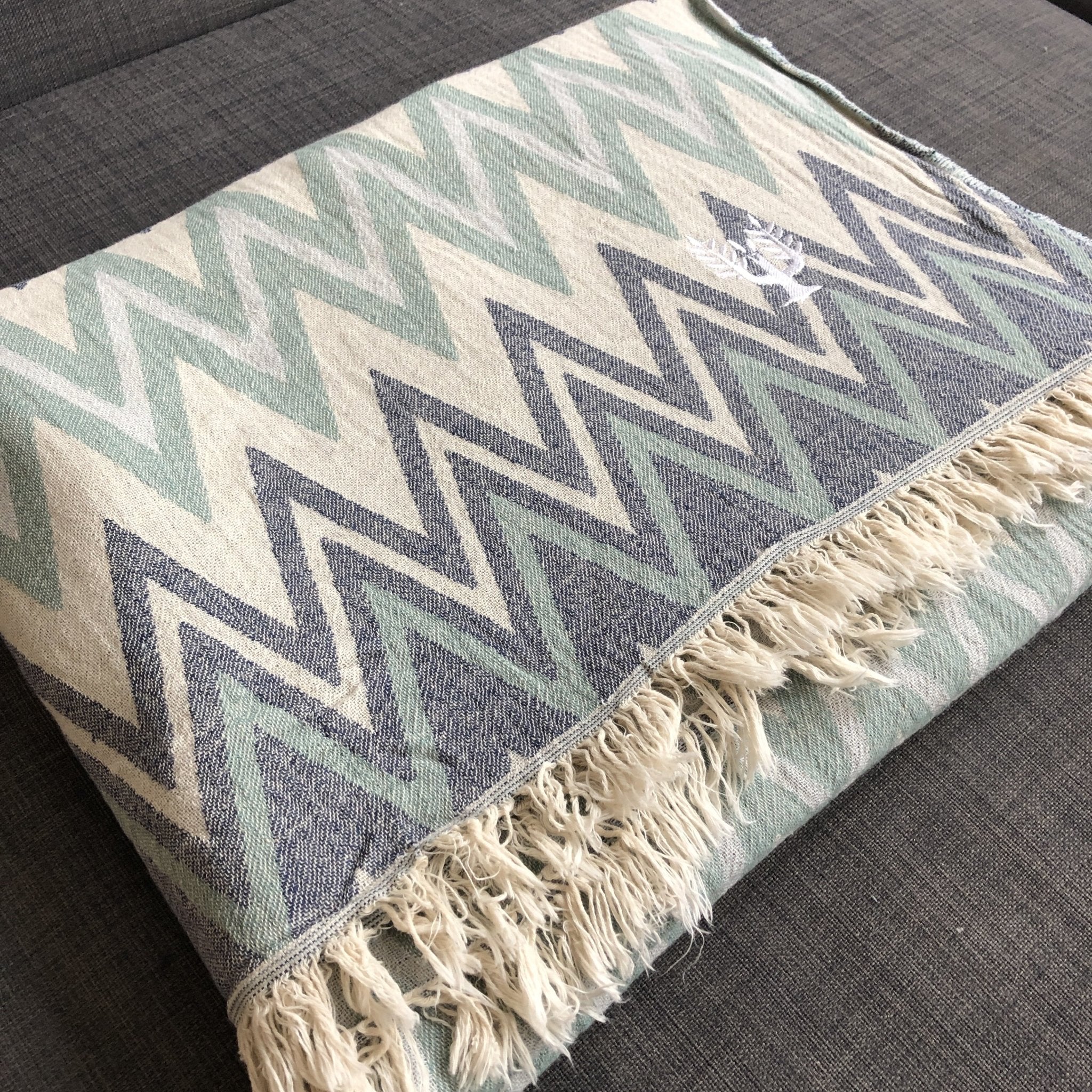 Sirocco Organic Cotton Jacquard Weave Throw - Wildash London