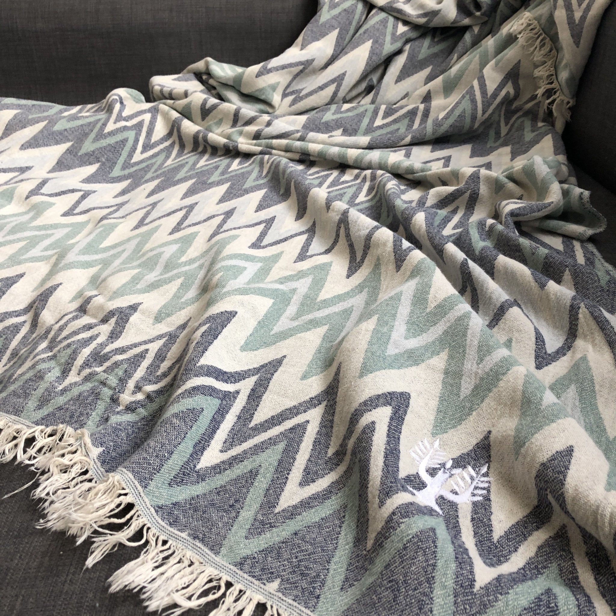 Sirocco Organic Cotton Jacquard Weave Throw - Wildash London