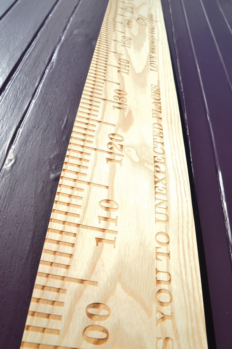 SlimJim PERSONALISED Wooden Ruler Height Chart Ash - Wildash London