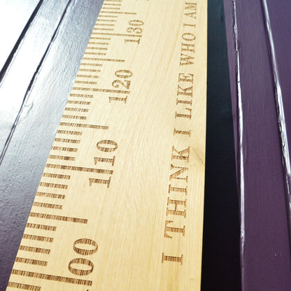 SlimJim PERSONALISED Wooden Ruler Height Chart Oak - Wildash London