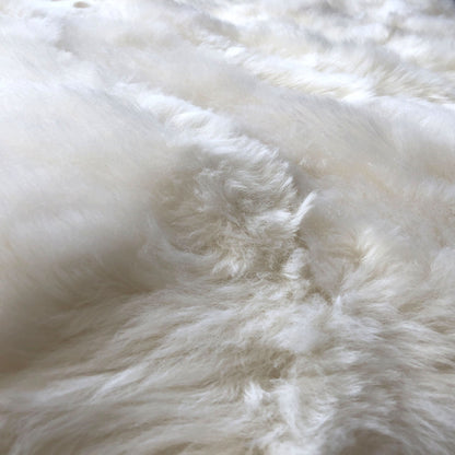 Stunning Soft British Sheepskin Rug Ivory Cream White Straight Edges Rectangular 145cm x 210cm - Wildash London