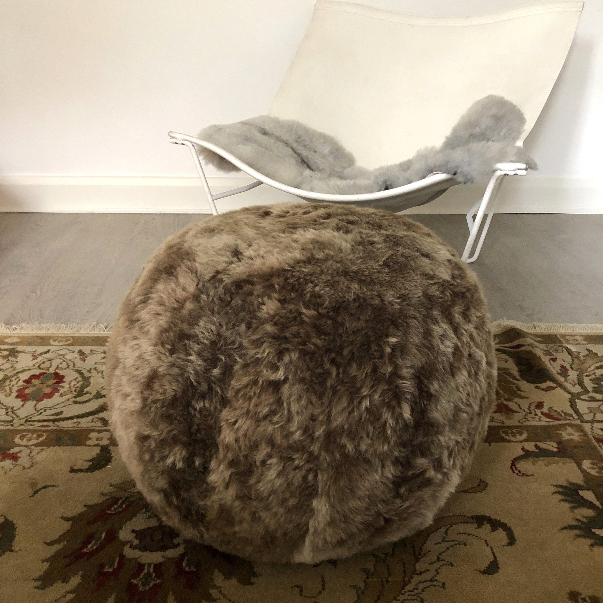 The Boule Icelandic Sheepskin Pouffe - Wildash London