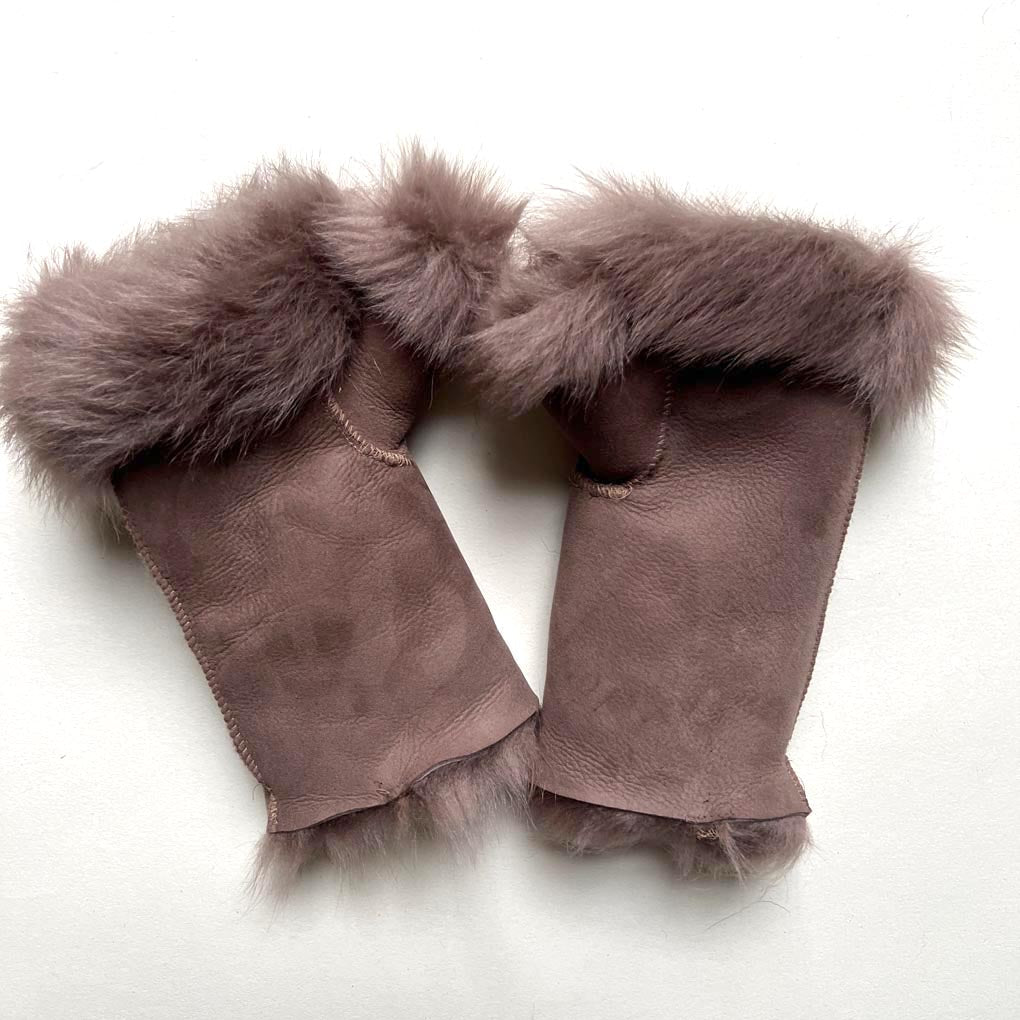 shearling handschuhe Fingerlose wendbare Schaffellhandschuhe aus toskanischem Shearling