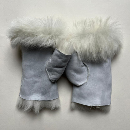 lammfell handschuhe grau Fingerlose, wendbare Lammfellhandschuhe aus toskanischem Lammfell ::: – Wildash London