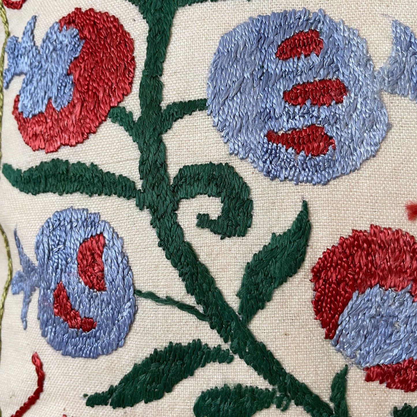 Uzbeki Suzani Hand Embroidered Cushion SUZCUSH041005 - Wildash London