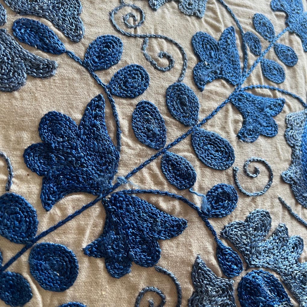 Uzbeki Suzani Hand Embroidered Cushion SUZCUSH102207 - Wildash London