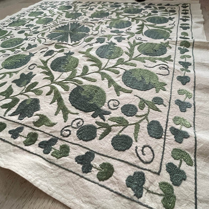 Uzbeki Suzani Hand Embroidered Textile Wall Hanging | Home Décor | Runner | 100cm x 100cm SUZ220518017 - Wildash London