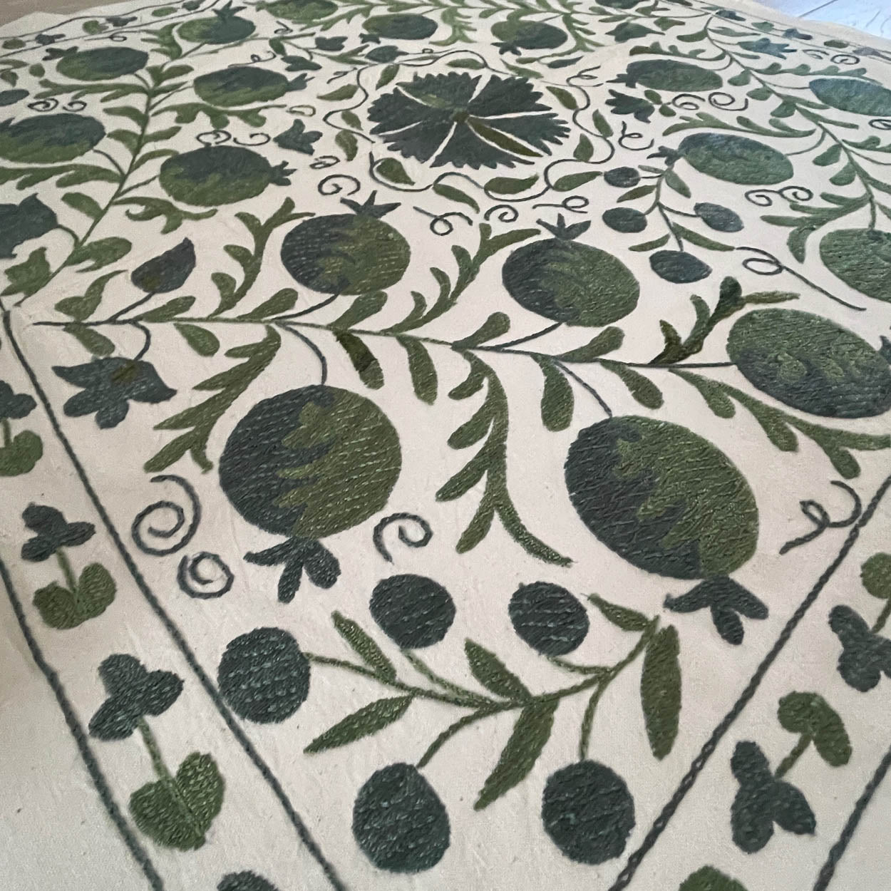 Uzbeki Suzani Hand Embroidered Textile Wall Hanging | Home Décor | Runner | 100cm x 100cm SUZ220518017 - Wildash London
