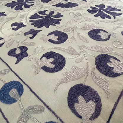 Uzbeki Suzani Hand Embroidered Textile Wall Hanging | Home Décor | Runner | 92cm x 95cm SUZ220518014 - Wildash London