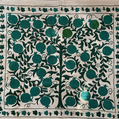 Uzbeki Suzani Hand Embroidered Textile Wall Hanging | Home Décor | Runner | 96cm x 88cm SUZ220518015 - Wildash London