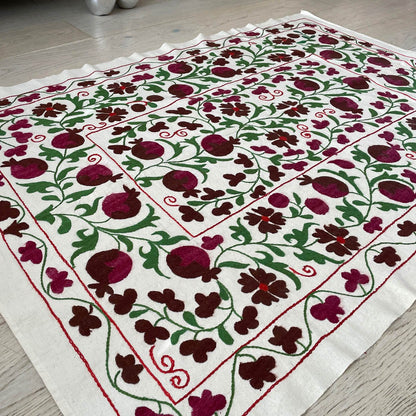 Uzbeki Suzani Hand Embroidered Textile Wall Hanging | Home Décor | Throw | 98cm x 135cm SUZ220518004 - Wildash London