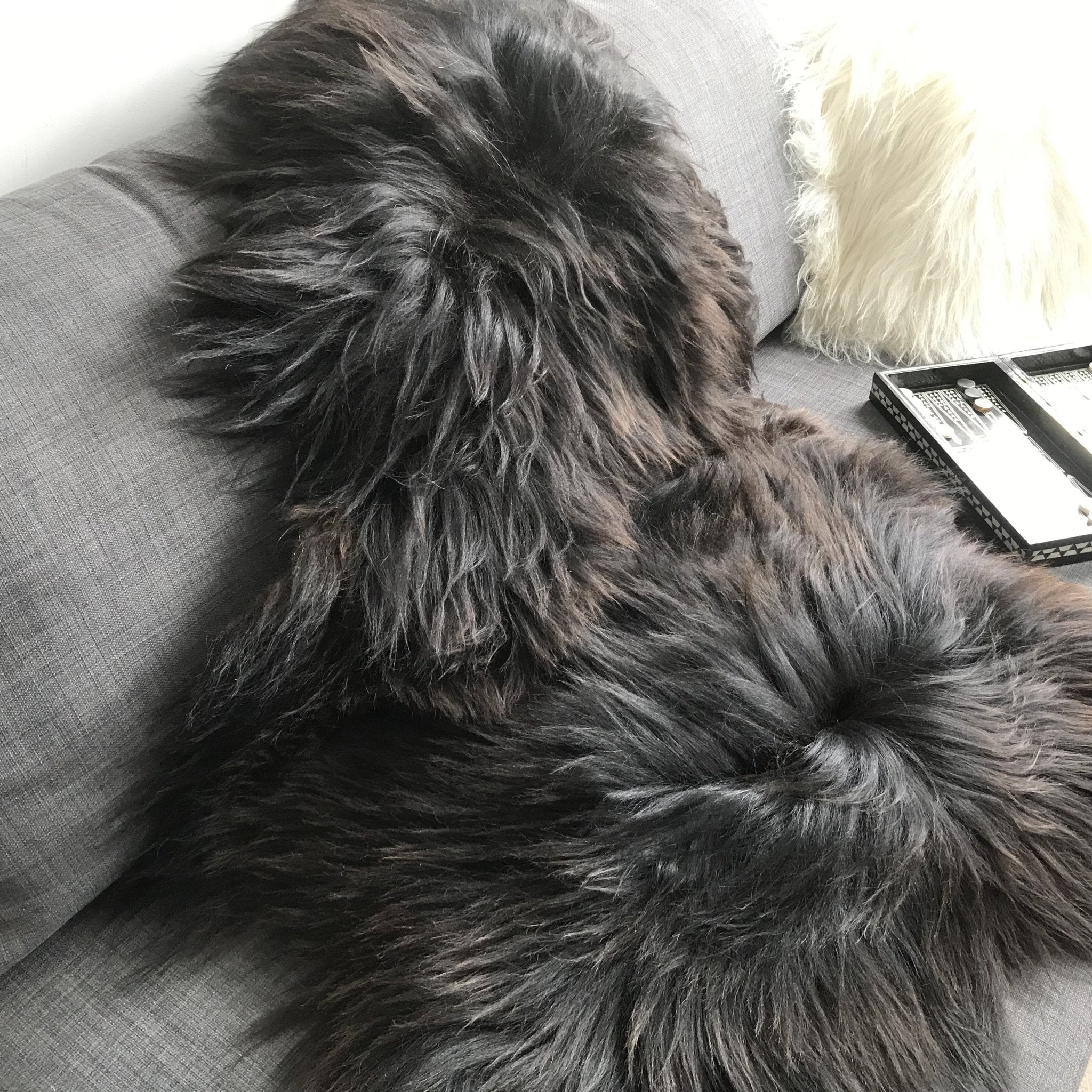 X-Large Icelandic Natural Black Brown Espresso Eco Sheepskin Rug 100% 120cm UK - Wildash London