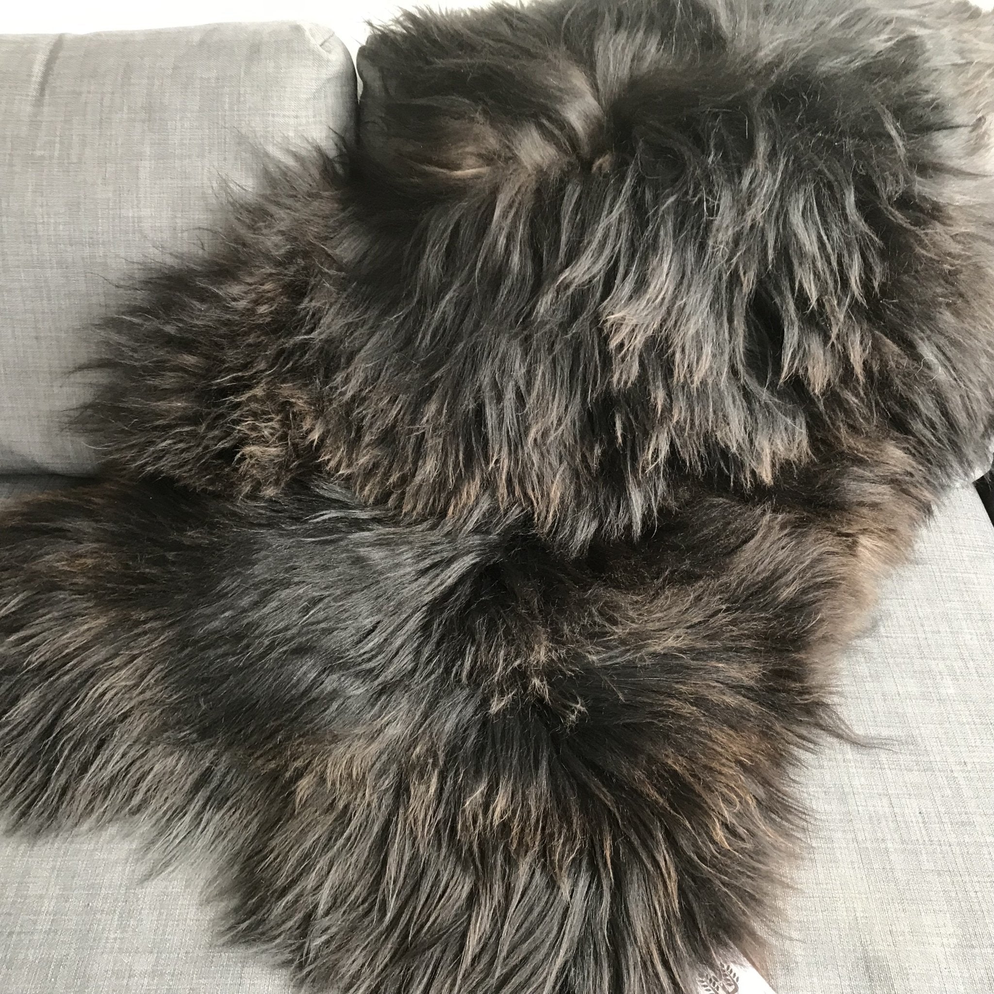 X-Large Icelandic Natural Black Brown Espresso Eco Sheepskin Rug 100% 120cm UK - Wildash London