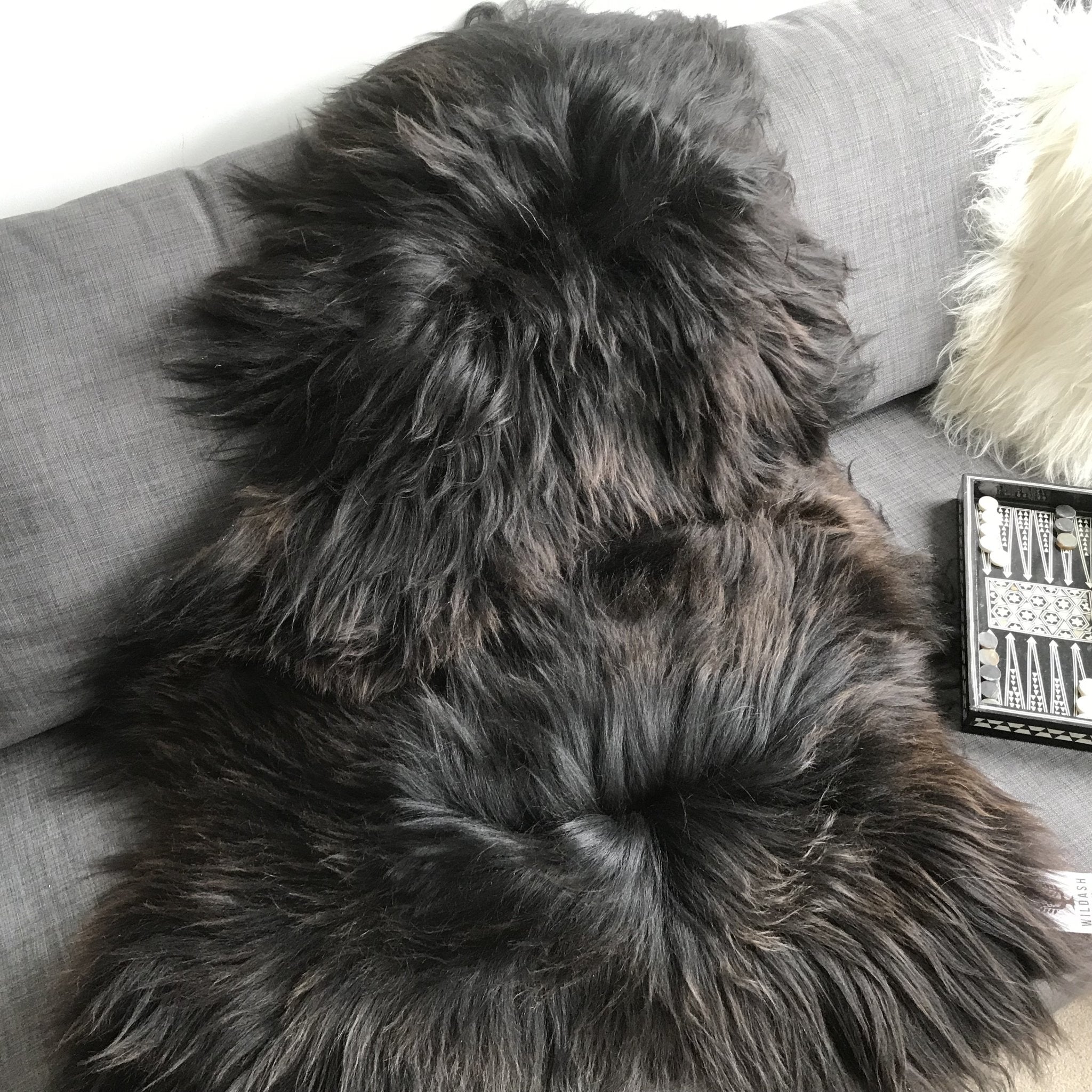 X-Large Icelandic Natural Black Brown Espresso Eco Sheepskin Rug 100% 120cm UK - Wildash London