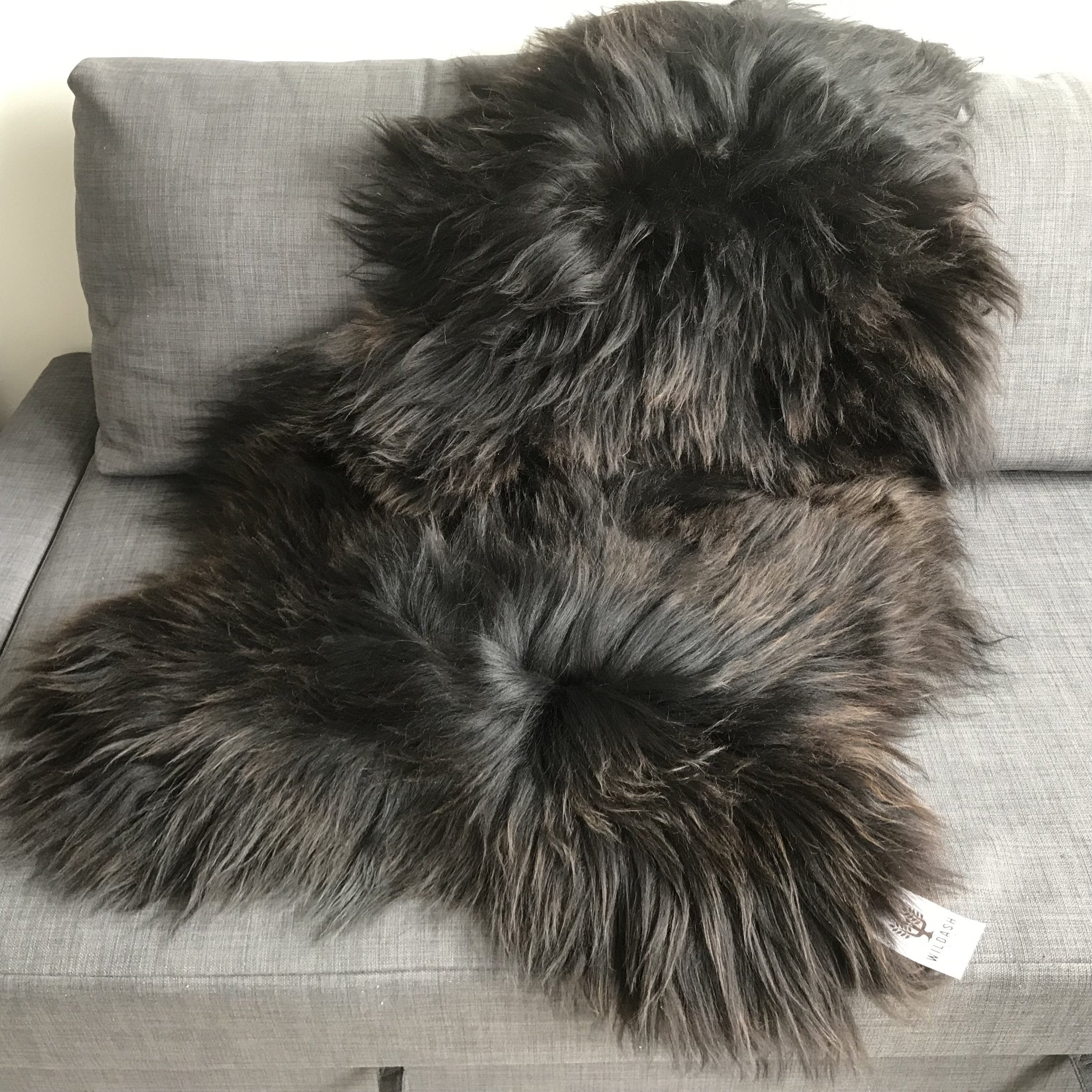 X-Large Icelandic Natural Black Brown Espresso Eco Sheepskin Rug 100% 120cm UK - Wildash London