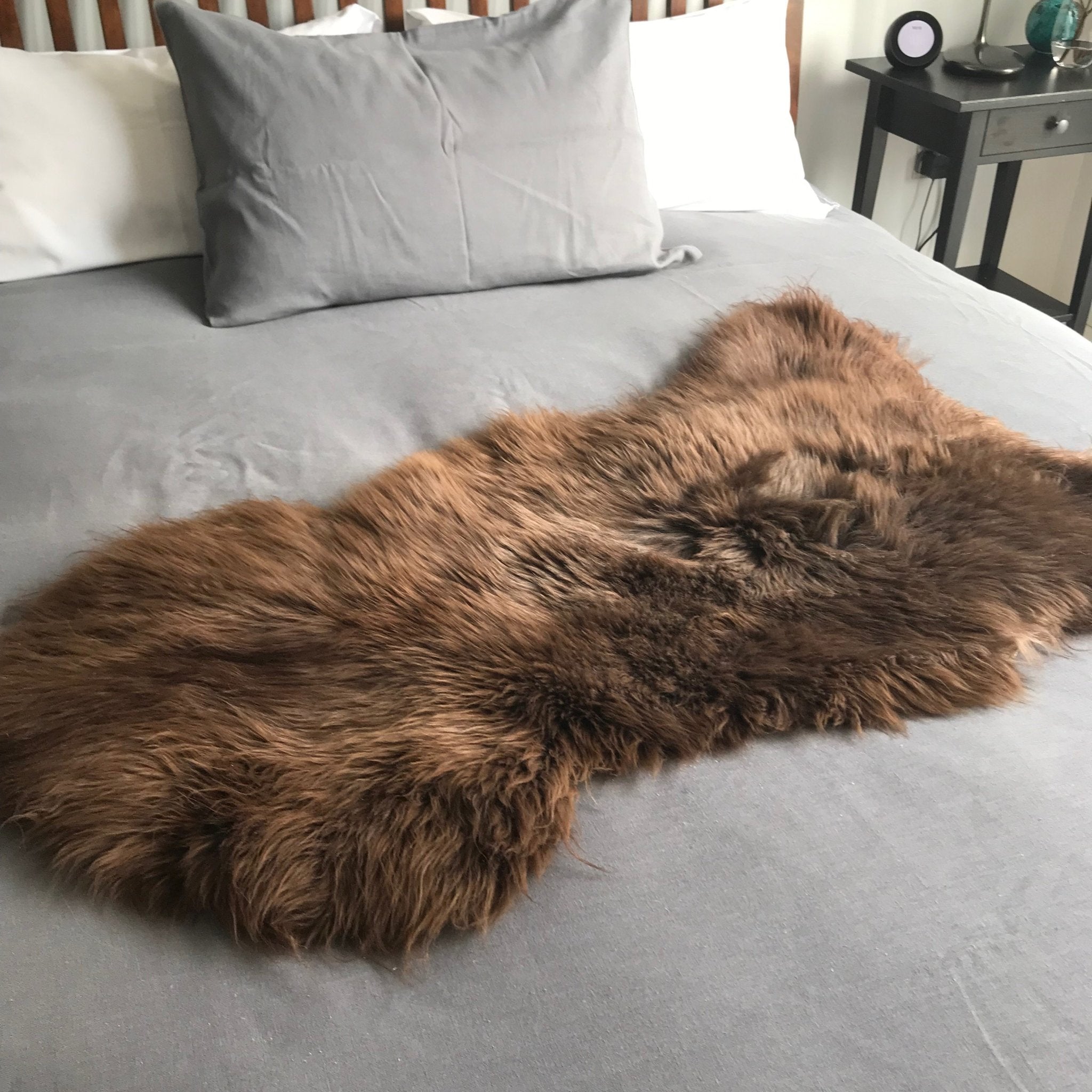 Natural British Brown Sheepskin Rug Sheep Skin Throw English Hygge Nordic Decor - Wildash London