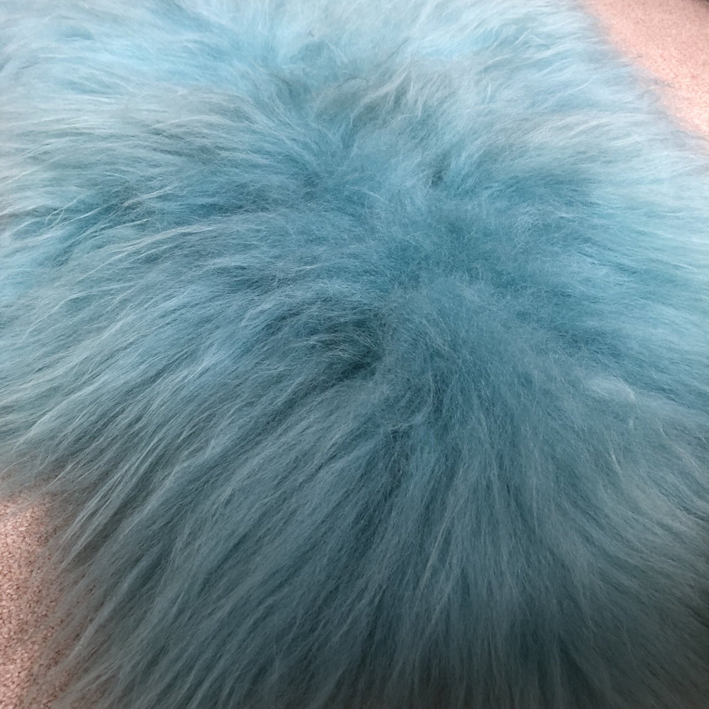 XL Icelandic Aquamarine Blue-Green Sheepskin Rug 100% Eco Sheep Skin Throw L 110cm - Wildash London
