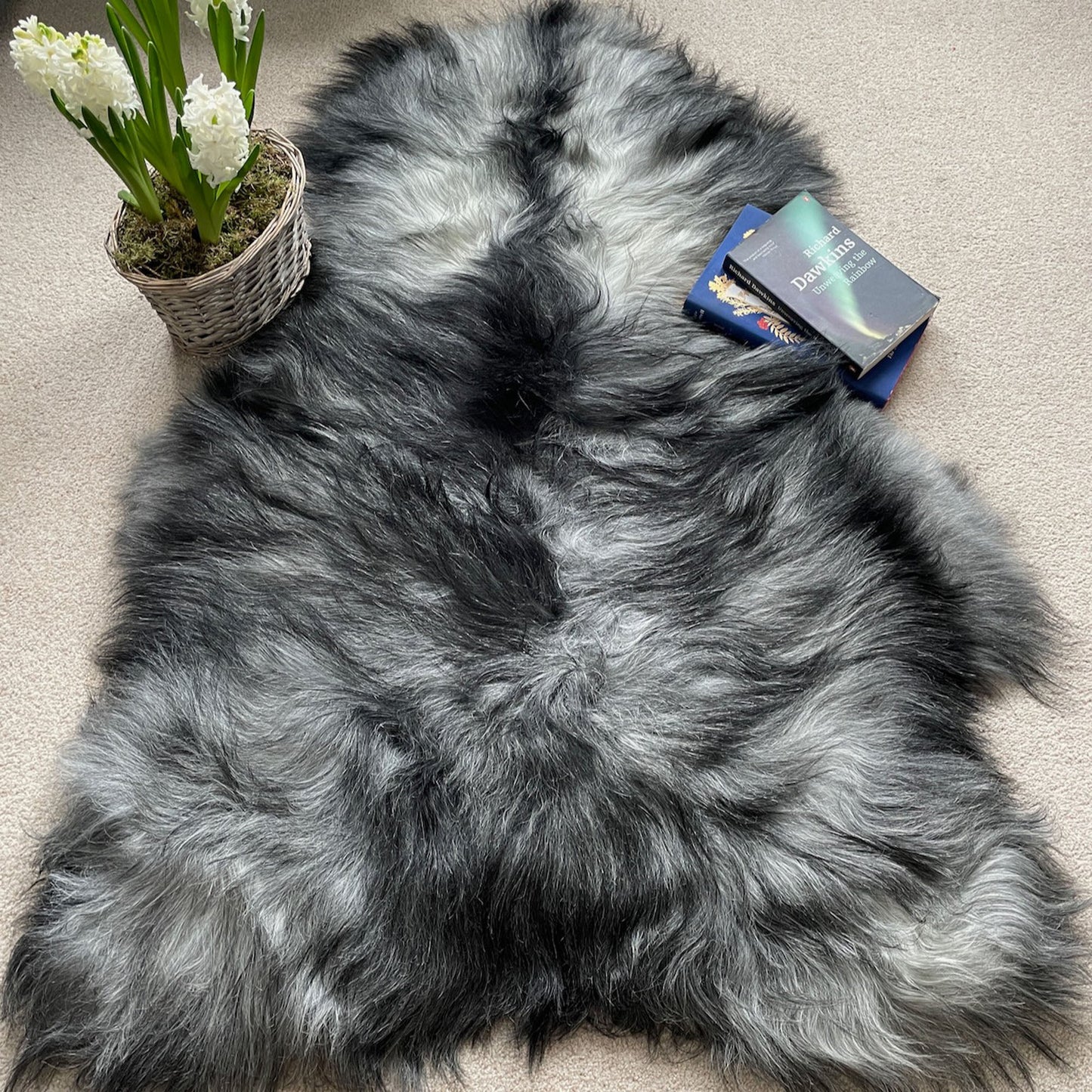 XL Icelandic Natural Grey Undyed Sheepskin Unique Sheep Skin Ecofriendly Sustainably Tanned 0206ILGRXL01 - Wildash London