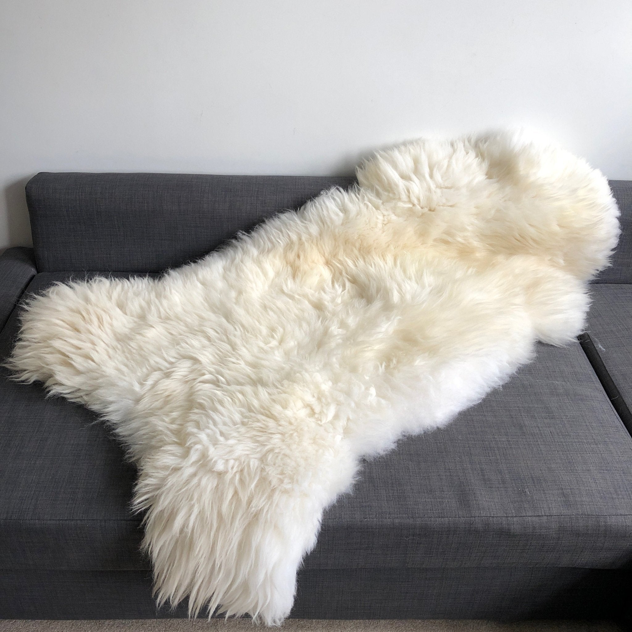 XXL British White Sheepskin Rug 100% Natural Ecofriendly - Wildash London